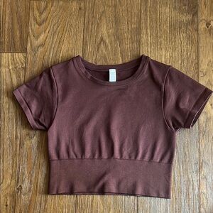 Aerie Maroon Cropped Tee